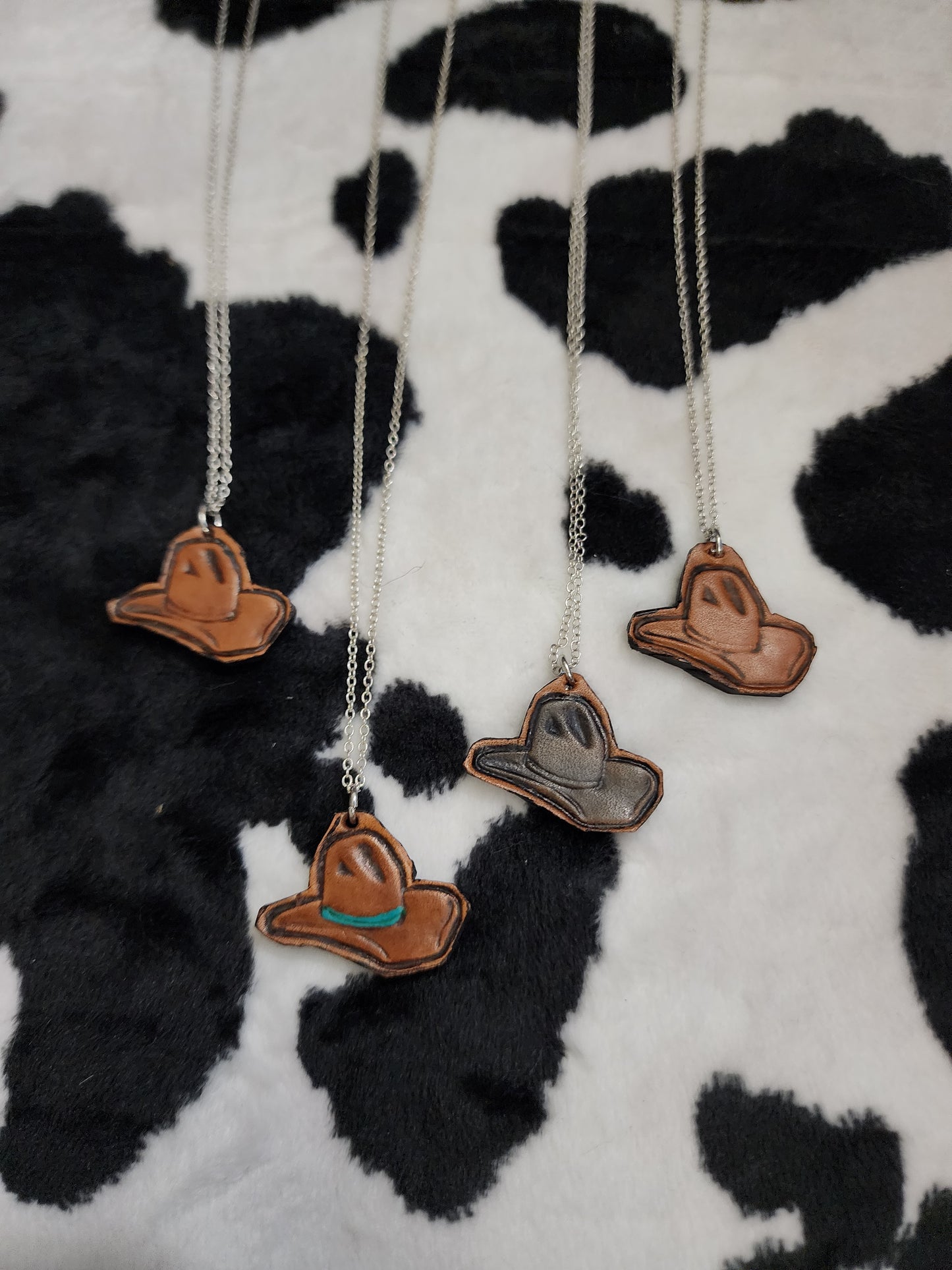 Leather Cowboy Hat Necklace