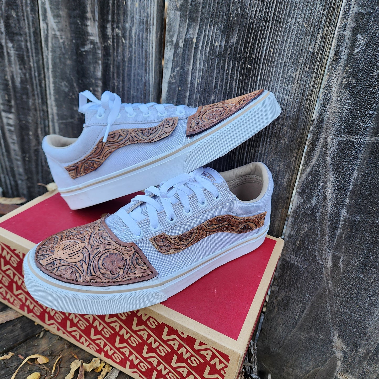Custom Leather Tooled Vans