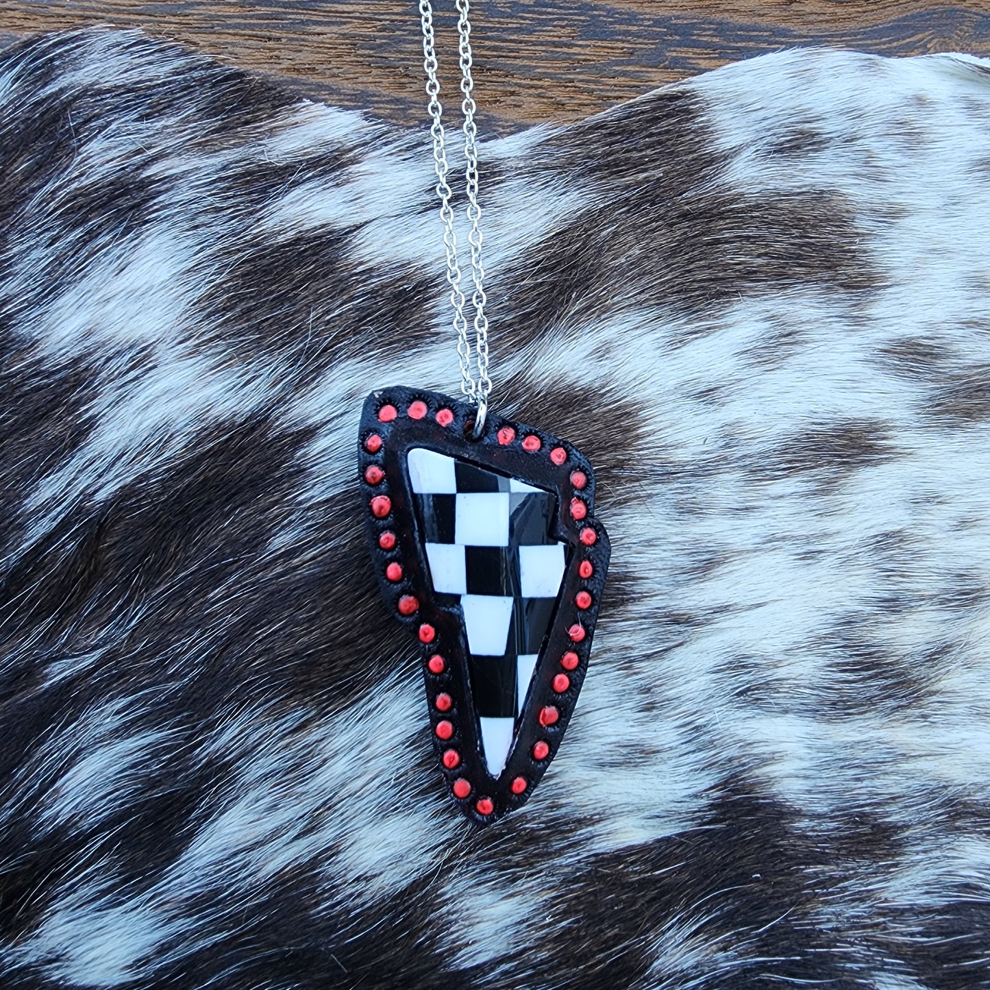 Checkered Bolt Necklace