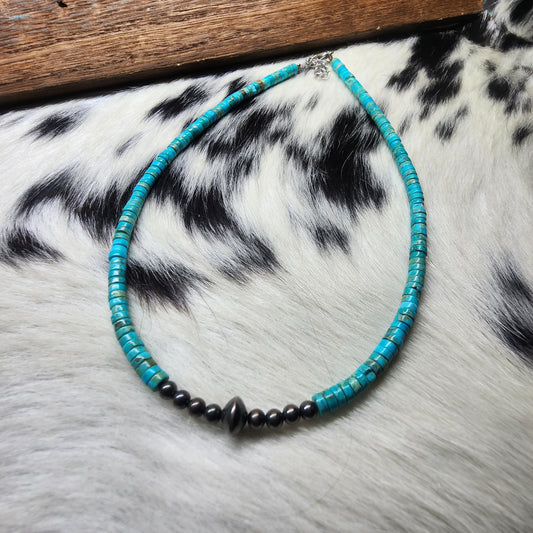 Heishi Stone & Navajo Pearl Choker