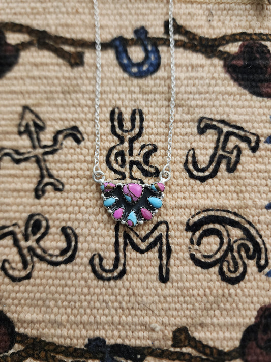 Cotton Candy Turquoise Cluster Necklace