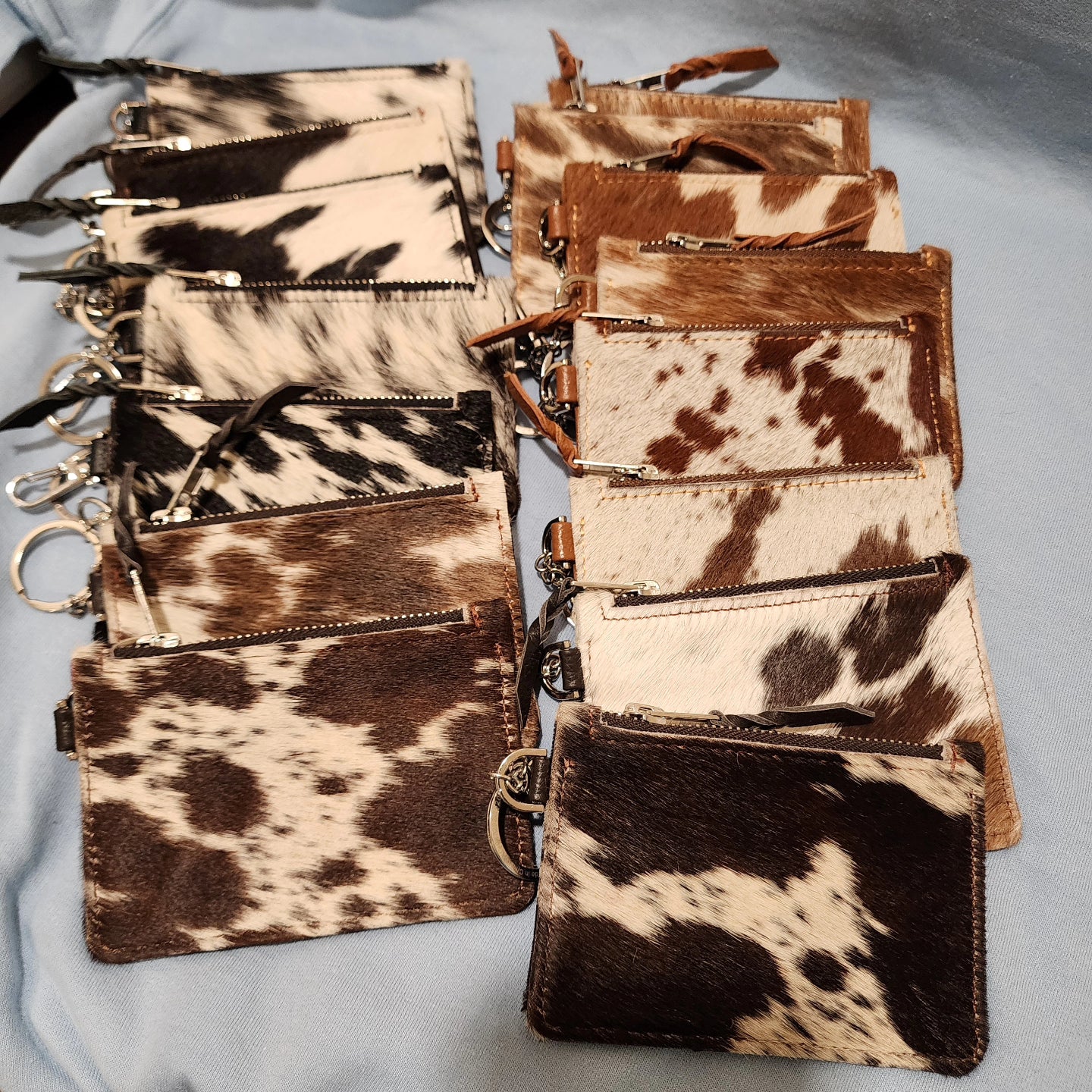 Mini Cowhide Wallet Keychain