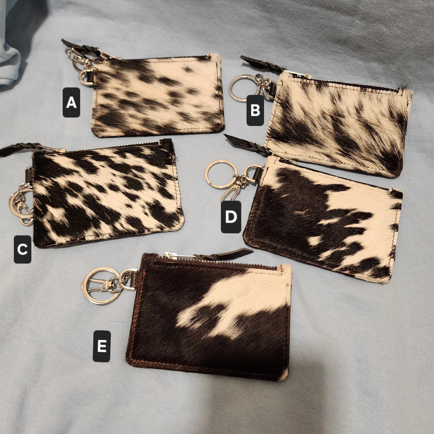 Mini Cowhide Wallet Keychain