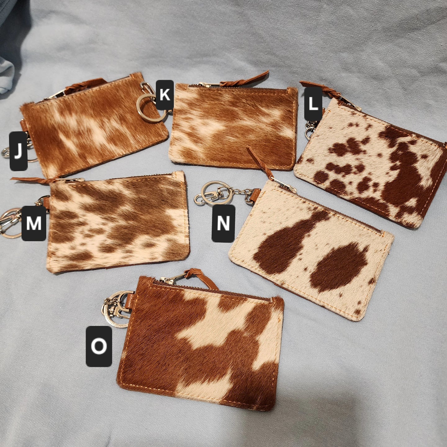 Mini Cowhide Wallet Keychain