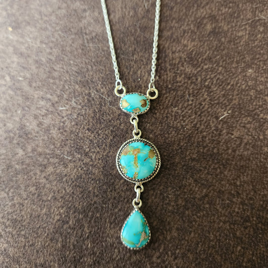 Triple Stone Turquoise Necklace