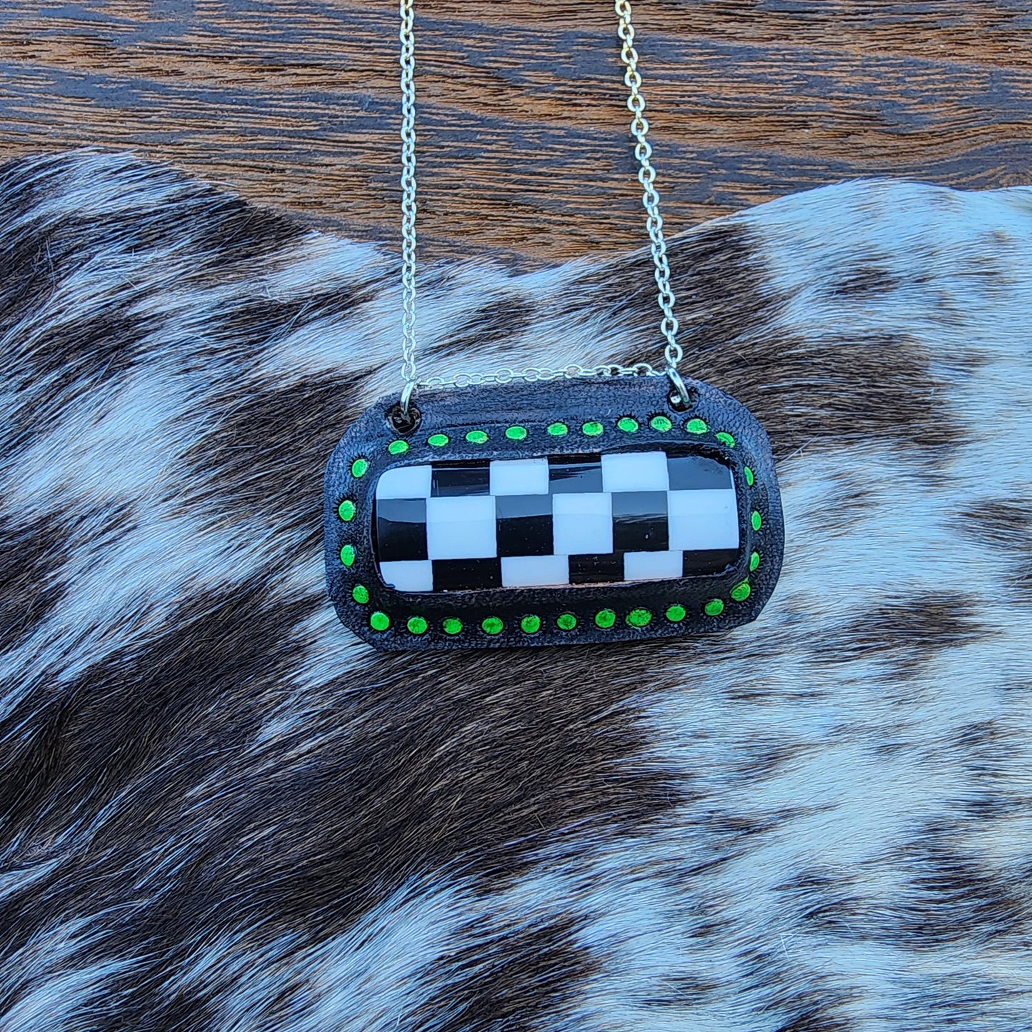 Checkered Bar Necklace